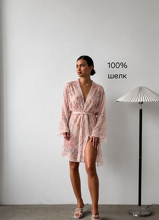 Розкішний шовковий халат-кімоно stockmann silk (100% натуральний шовк), м