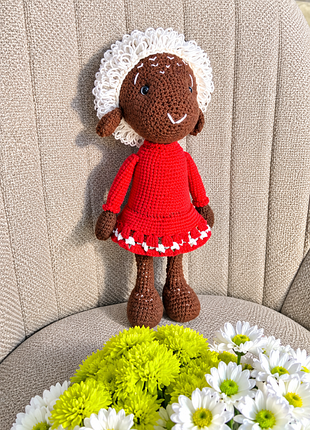 Вязаная игрушка ягничка. 35 см высота. 3
