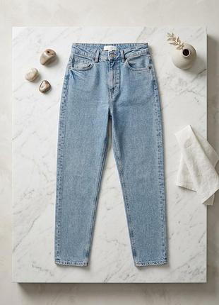 Світло-блакитні джинси mom h&m, розмір xs
