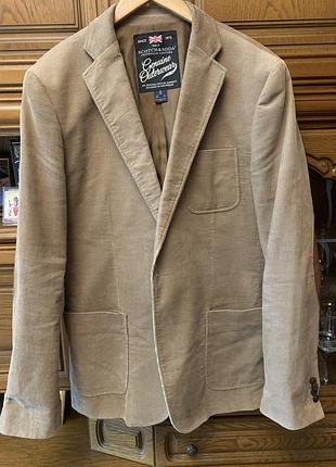 Піджак чоловічий scotch & soda вельветовий бежевий