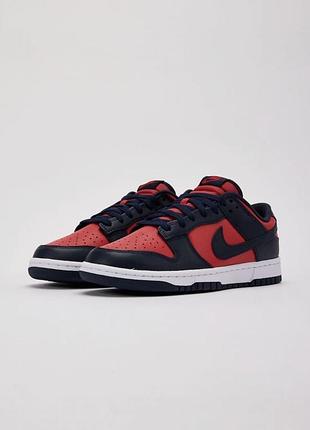 Кросівки чоловічі nike dunk low retro червоні з синім 44 розмір, присутня коробка