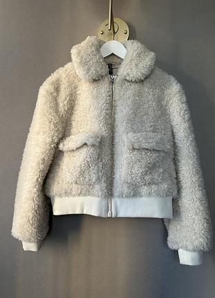 Демисезонная куртка тедди h&m шубка