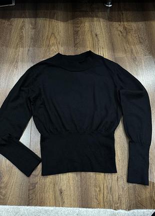 Светр жіночий massimo dutti чорний вовняний трикотажний