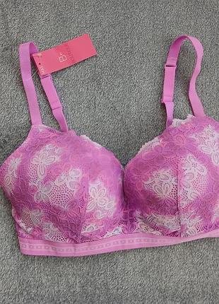 Бюстгальтер без косточек marks &amp; spencer b by boutique р. ru 38e / eur 85f сиреневый кружевной