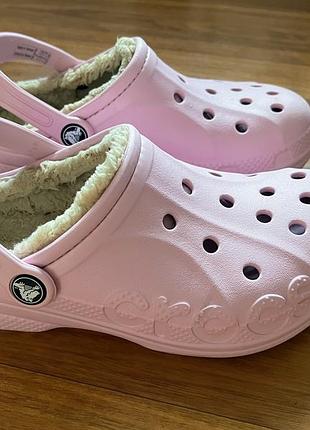 Crocs подростковые утепленные сабо крокс