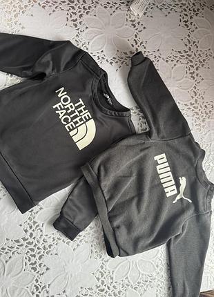 Світшот для хлопчика the north face та puma, сірий
