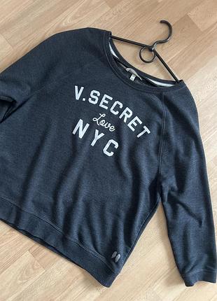 Жіночий світшот v. secret love nyc темно-сірий, розмір м