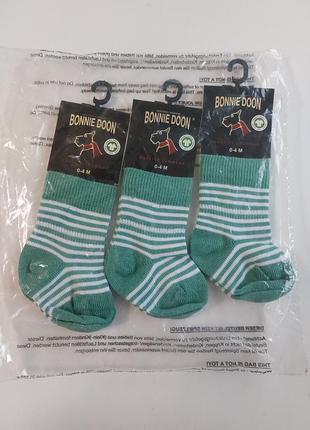 Набір 3 пари брендові високі шкарпетки bonnie doon на 0-4м