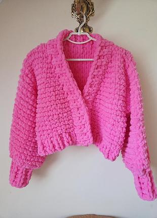 Вязаный укороченный кардиган