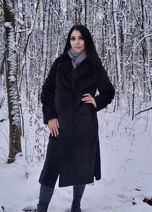 Шуба жіноча samange чорна розмір s
