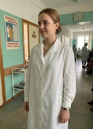 Винтаж!🎋 лозовская швейная фабрика харьков бязь медицинский фармацевтический халат мединатуральный хлопок