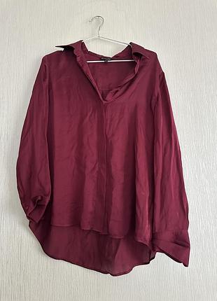 Жіноча блуза massimo dutti шовковиста бордова