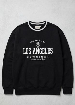 Свитшот женский черный с белым принтом los angeles, размер l