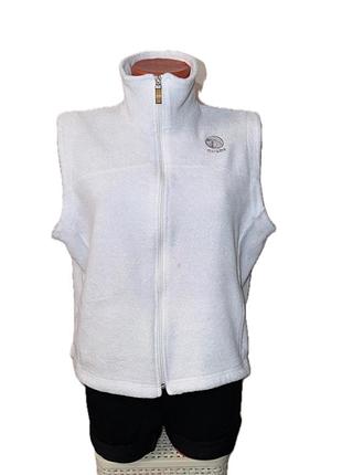 Жіноча біла флісова флісова жилетка taylor (xl–xxl) — базова безрукавка