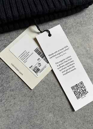 Calvin klein patch rib beanie оригінал нова чоловіча шапка біні тепла зимня зимова на зиму зима з кашеміром бавовняна фірмова брендова келвін кляйн 6