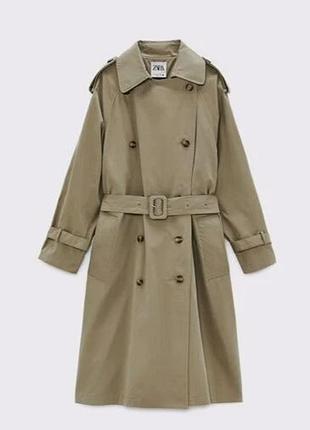Тренч zara woman long classic, размер m, классический женский длинный плащ