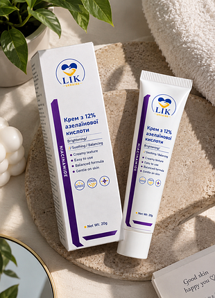Крем для обличчя lik ukraine azelogy 12% від акне 20г