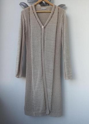 Ажурный длинный кардиган mango, размер 36 (s/m) - нежный трикотаж