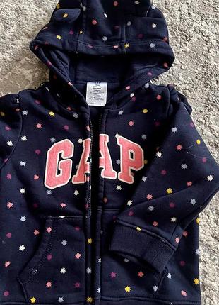 Кофта для дівчинки gap з капюшоном та принтом у горох