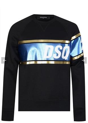 Чоловічий світшот логотипом dsq 2 бренду dsquared2 (модель dsquared2 metallic shimmering logo print sweatshirt