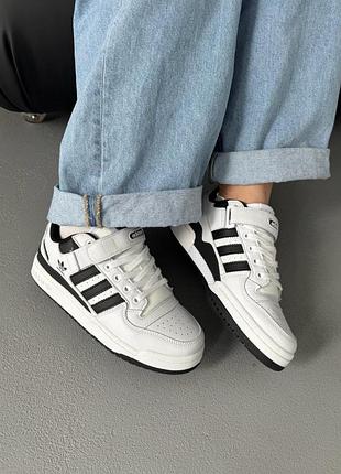 Кроссовки женские adidas forum low white/black