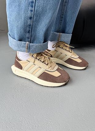 Кросівки жіночі adidas retropy e5 beige/brown 4