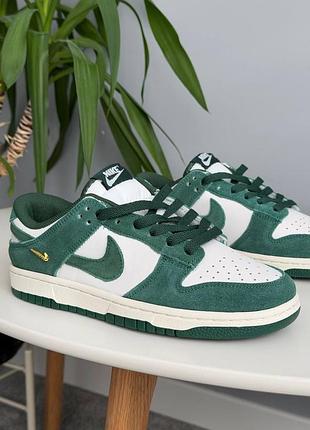 Кросівки nike dunk low white/green