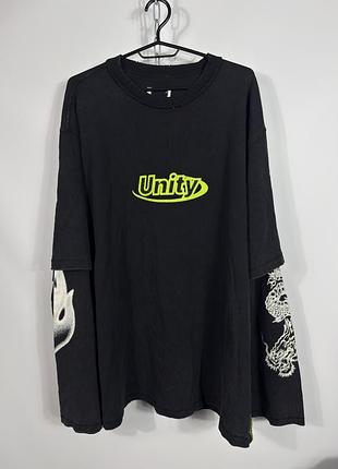 Лонгслів heron preston x h&m чорний з принтом