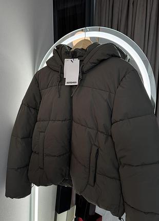 Xs-s дута куртка bershka, куртка хакі, бершка пуховик, жіночий анорак