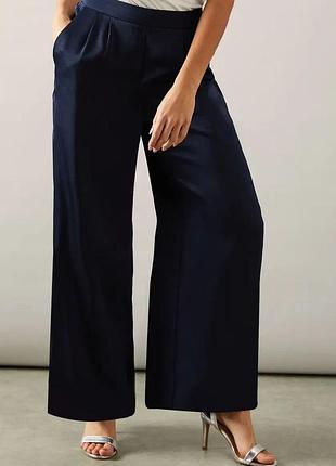 Нові атласні штани палаццо wallis petite satin pleat detail wide leg trouser брюки debenhams
