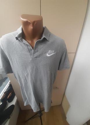 Чоловіче поло nike сіре бавовна