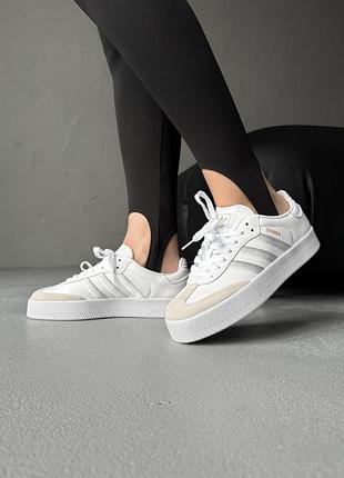 Кроссовки женские adidas samba platform white 2