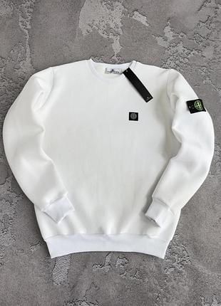 Світшот stone island білий чоловічий на зиму