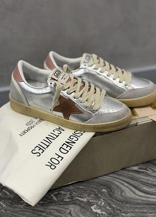 Кеди golden goose ball star сріблясті