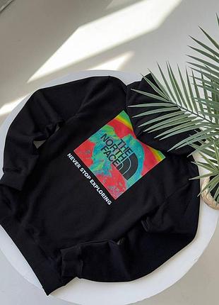 Чорне худі the north face з кольоровим принтом на спині