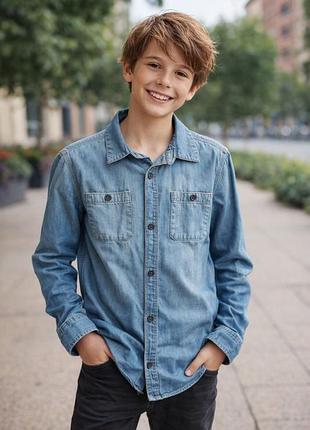 Джинсова підліткова сорочка gap kids