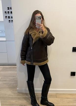 Жіноча дублянка zara зимова