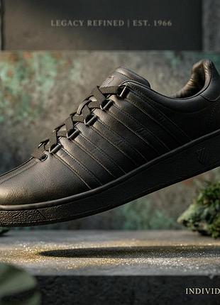 Кожаные кроссовки k-swiss classic vn «all black» (размер 49)  абсолютная классика в редком большом размере и состоянии новых!