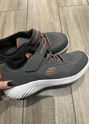 Кросівки для хлопчиків skechers сірі з помаранчевим