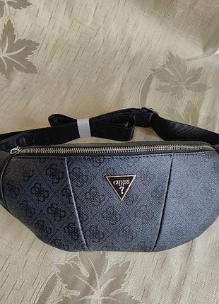 Бананка guess чоловіча сумка на пояс гуес гес барсетка монограма мужская