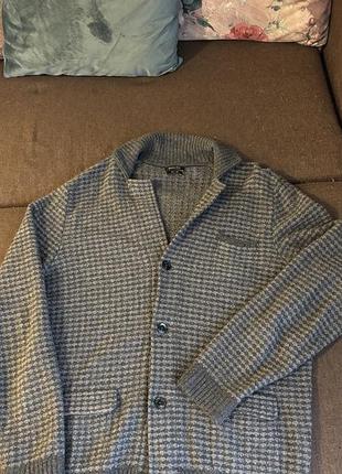 Чоловічий вовняний кардиган massimo dutti сірий