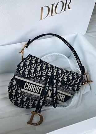 Сумка жіноча christian dior saddle чорна