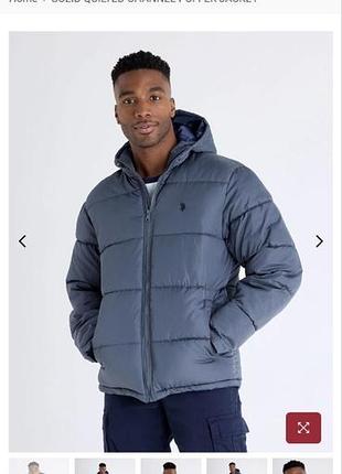 Чоловіча куртка u.s. polo assn. solid quilted channel puffer jacket сіра