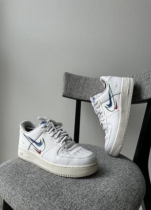 Шкіряні осінні кросівки кеди взуття білі nike air force