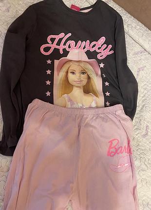 Піжама для дівчинки barbie рожева, чорна, розмір 152