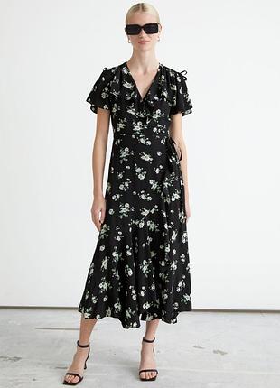 Віскозна асиметрична міді сукня & other stories asymmetric wrap midi dress