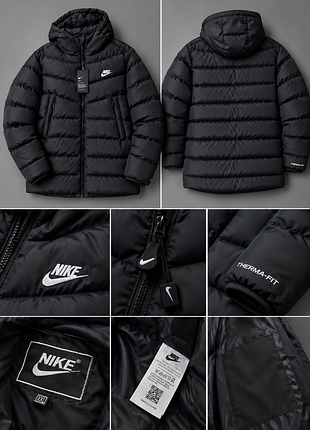 Парка nike темно синяя мужская на зиму