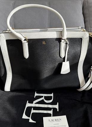 Ralph lauren marcy large crosshatch leather satchel bag. велика сумка натуральна шкіра