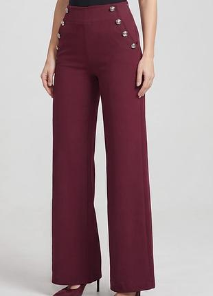 Итальянские бордовые брюки палаццо harry fashion с высокой посадкой (made in italy)