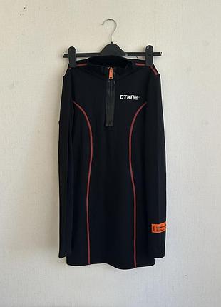 Платье heron preston стиль 20s active dress zip black mini luxury